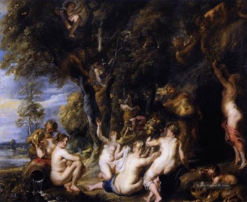 Nymphen und Satyrn Peter Paul Rubens Nacktheit Ölgemälde